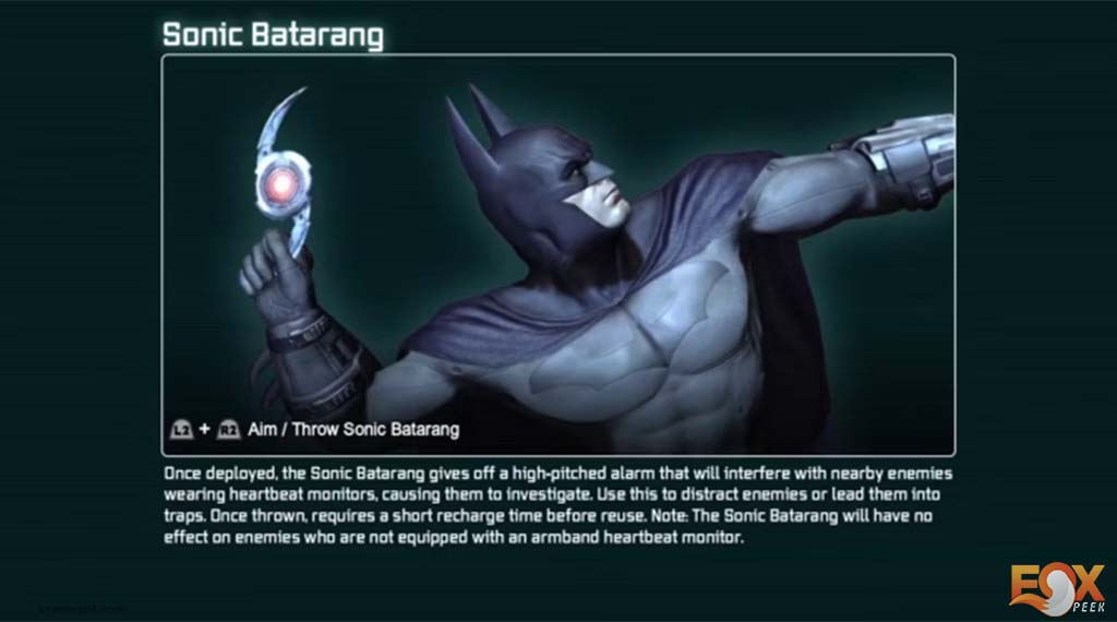 Sonic Batarang - Best Gadgets In The Batman Arkham Games