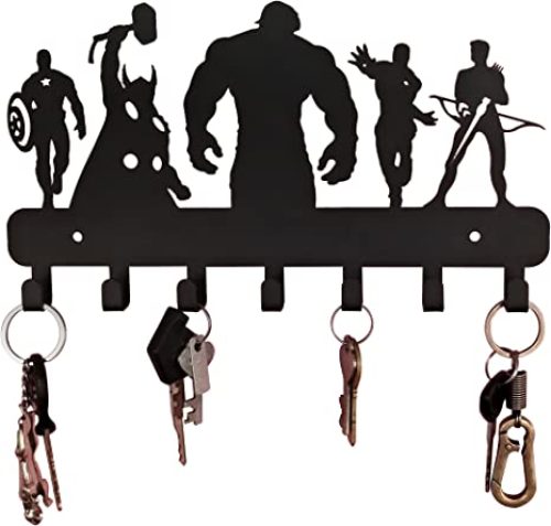 HeavenlyKraft Superheros Wall Mounted Metal Key Holder, Key Organizer, Metal Key Hook, 10.6 X 7.5 X 1 INCH<br><a href="javascript:void(0)"></a>
